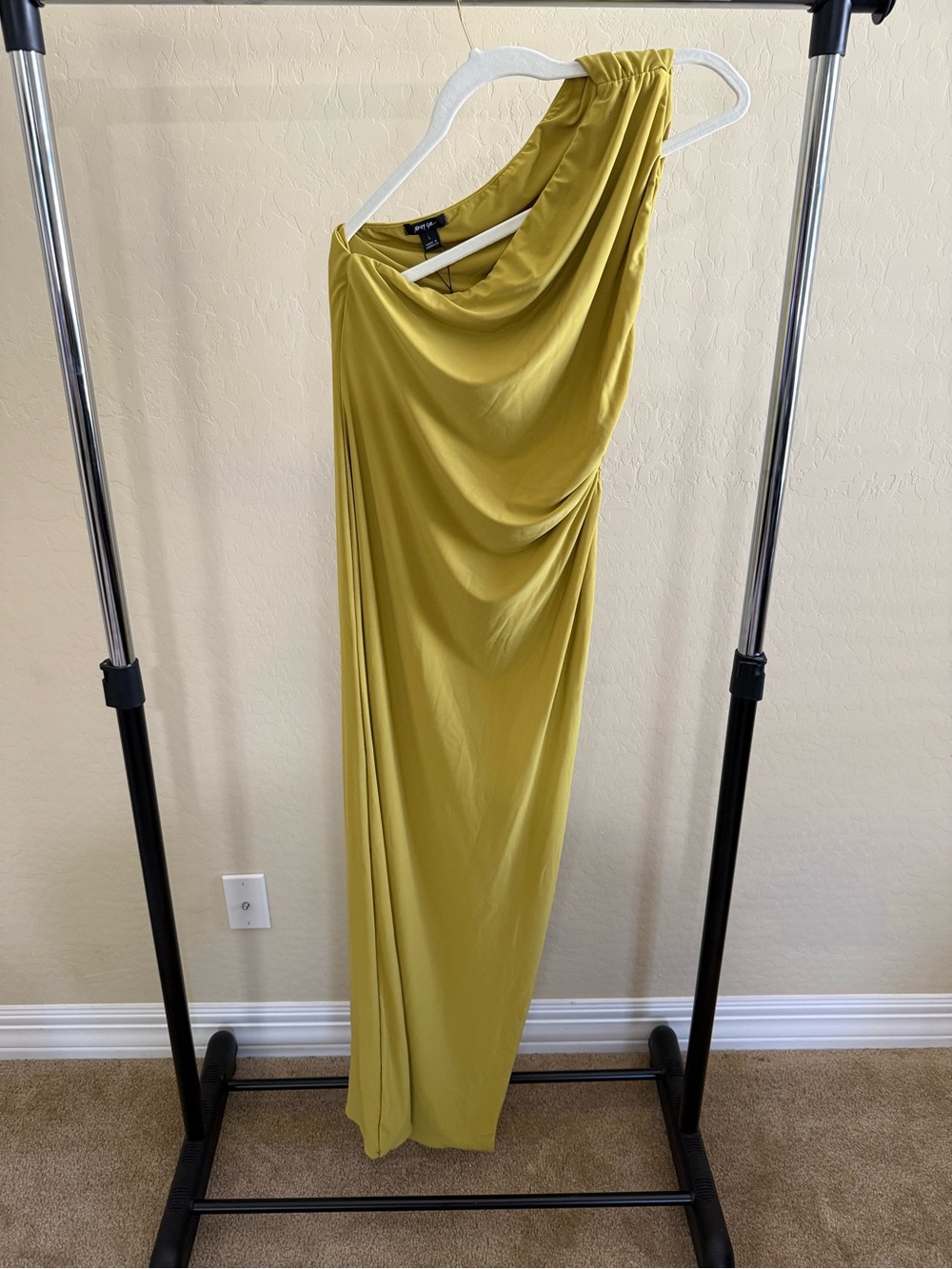 Nasty Gal One-Shoulder Olive Maxi Skirt
